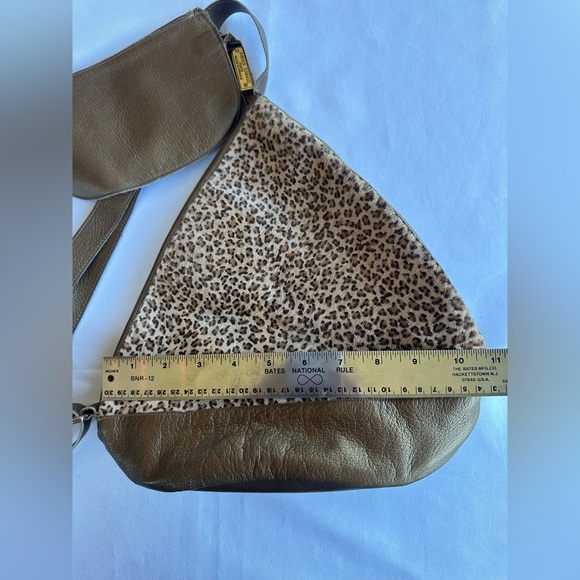 Vintage Xavier Danaud Leopard Faux Fur Leather Sling Bag Made in France - Picture 11 of 11